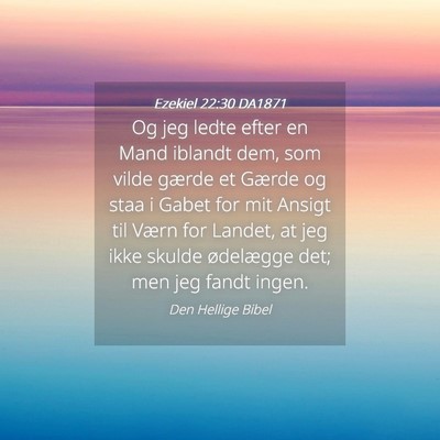 Picture 04 - Ezekiel 22:30 DA1871 - Og jeg ledte efter en Mand iblandt dem, som vilde - Bible Verse Picture