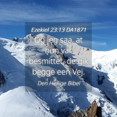 Picture 04 - Ezekiel 23:13 DA1871 - Og jeg saa, at hun var besmittet, de gik begge - Bible Verse Picture