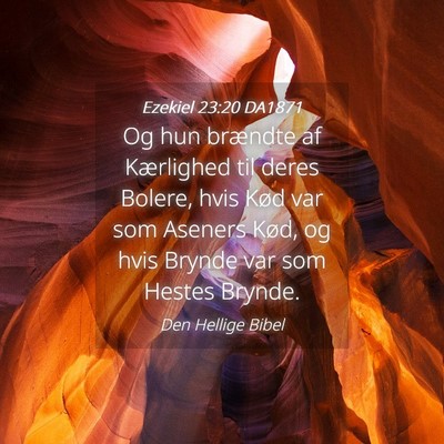 Picture 04 - Ezekiel 23:20 DA1871 - Og hun brændte af Kærlighed til deres Bolere, - Bible Verse Picture