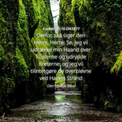 Picture 04 - Ezekiel 25:16 DA1871 - Derfor, saa siger den Herre, Herre: Se, jeg vil - Bible Verse Picture
