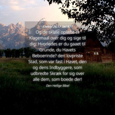 Picture 04 - Ezekiel 26:17 DA1871 - Og de skulle opløfte et Klagemaal over dig og - Bible Verse Picture