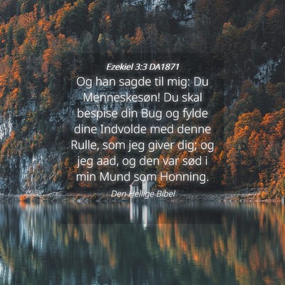 Picture 04 - Ezekiel 3:3 DA1871 - Og han sagde til mig: Du Menneskesøn! Du skal - Bible Verse Picture