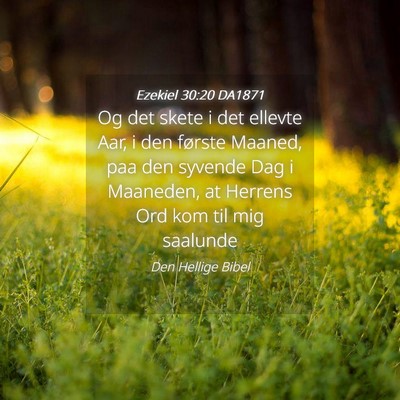 Picture 04 - Ezekiel 30:20 DA1871 - Og det skete i det ellevte Aar, i den første - Bible Verse Picture