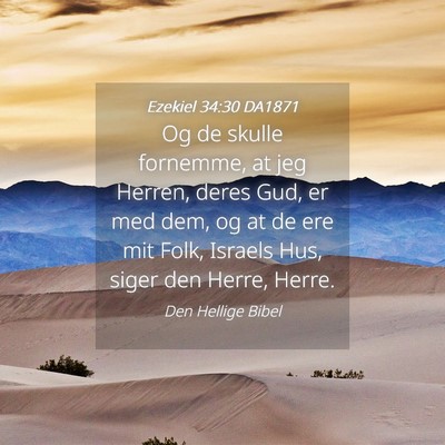 Picture 04 - Ezekiel 34:30 DA1871 - Og de skulle fornemme, at jeg Herren, deres Gud, - Bible Verse Picture