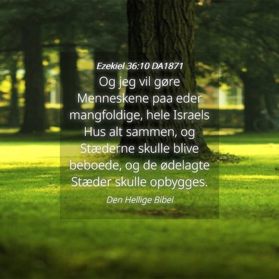 Picture 04 - Ezekiel 36:10 DA1871 - Og jeg vil gøre Menneskene paa eder mangfoldige, - Bible Verse Picture