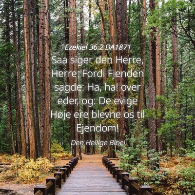 Picture 04 - Ezekiel 36:2 DA1871 - Saa siger den Herre, Herre: Fordi Fjenden sagde: - Bible Verse Picture