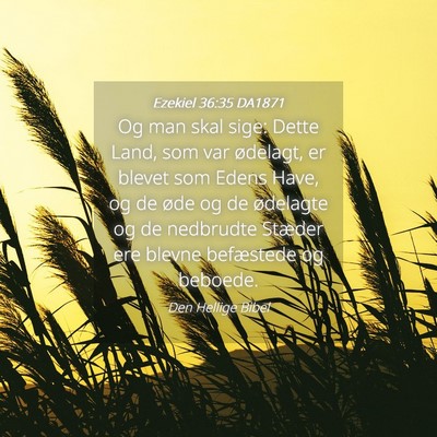 Picture 04 - Ezekiel 36:35 DA1871 - Og man skal sige: Dette Land, som var ødelagt, - Bible Verse Picture