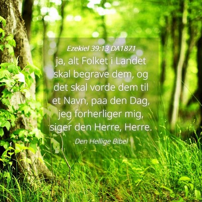 Picture 04 - Ezekiel 39:13 DA1871 - ja, alt Folket i Landet skal begrave dem, og det - Bible Verse Picture