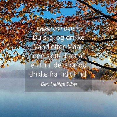Picture 04 - Ezekiel 4:11 DA1871 - Du skal og drikke Vand efter Maal, den sjette - Bible Verse Picture