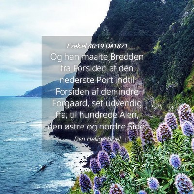Picture 04 - Ezekiel 40:19 DA1871 - Og han maalte Bredden fra Forsiden af den - Bible Verse Picture
