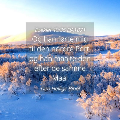 Picture 04 - Ezekiel 40:35 DA1871 - Og han førte mig til den nordre Port, og han - Bible Verse Picture