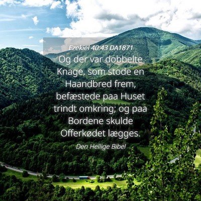 Picture 04 - Ezekiel 40:43 DA1871 - Og der var dobbelte Knage, som stode en Haandbred - Bible Verse Picture