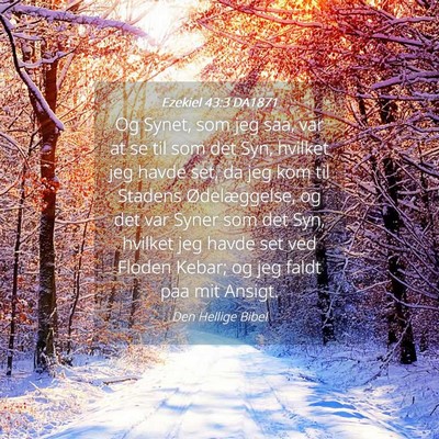 Picture 04 - Ezekiel 43:3 DA1871 - Og Synet, som jeg saa, var at se til som det Syn, - Bible Verse Picture