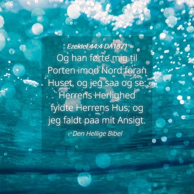 Picture 04 - Ezekiel 44:4 DA1871 - Og han førte mig til Porten imod Nord foran - Bible Verse Picture