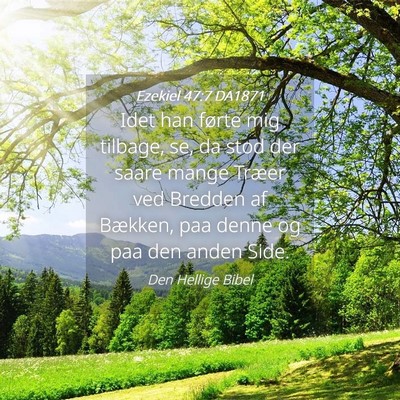 Picture 04 - Ezekiel 47:7 DA1871 - Idet han førte mig tilbage, se, da stod der - Bible Verse Picture