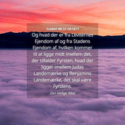 Picture 04 - Ezekiel 48:22 DA1871 - Og hvad der er fra Leviternes Ejendom af og fra - Bible Verse Picture