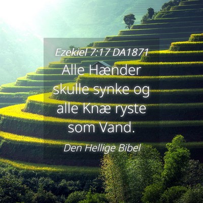 Picture 04 - Ezekiel 7:17 DA1871 - Alle Hænder skulle synke og alle Knæ ryste som - Bible Verse Picture