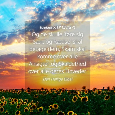Picture 04 - Ezekiel 7:18 DA1871 - Og de skulle iføre sig Sæk, og Rædsel skal - Bible Verse Picture