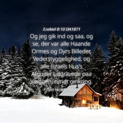 Picture 04 - Ezekiel 8:10 DA1871 - Og jeg gik ind og saa, og se, der var alle Haande - Bible Verse Picture