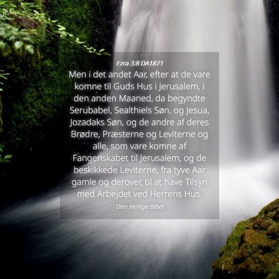 Picture 04 - Ezra 3:8 DA1871 - Men i det andet Aar, efter at de vare komne til - Bible Verse Picture