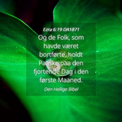 Picture 04 - Ezra 6:19 DA1871 - Og de Folk, som havde været bortførte, holdt - Bible Verse Picture