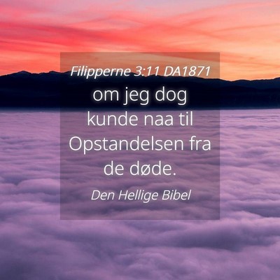 Picture 04 - Filipperne 3:11 DA1871 - om jeg dog kunde naa til Opstandelsen fra de - Bible Verse Picture