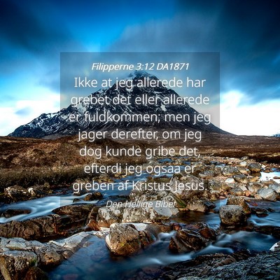 Picture 04 - Filipperne 3:12 DA1871 - Ikke at jeg allerede har grebet det eller - Bible Verse Picture