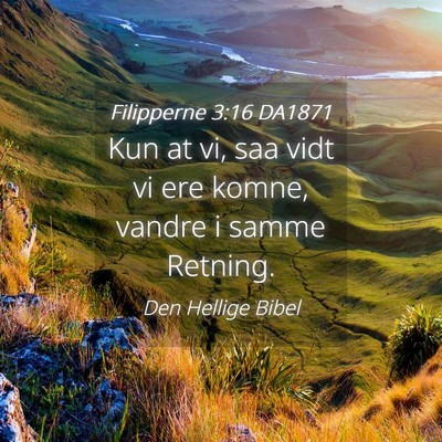 Picture 04 - Filipperne 3:16 DA1871 - Kun at vi, saa vidt vi ere komne, vandre i samme - Bible Verse Picture