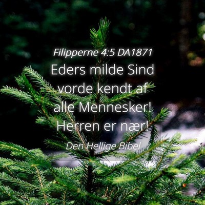 Picture 04 - Filipperne 4:5 DA1871 - Eders milde Sind vorde kendt af alle Mennesker! - Bible Verse Picture