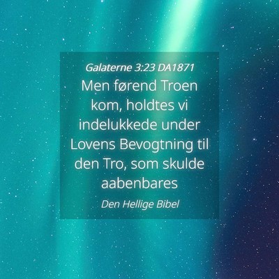 Picture 04 - Galaterne 3:23 DA1871 - Men førend Troen kom, holdtes vi indelukkede - Bible Verse Picture