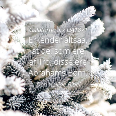 Picture 04 - Galaterne 3:7 DA1871 - Erkender altsaa, at de, som ere af Tro, disse ere - Bible Verse Picture