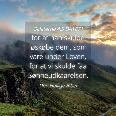 Picture 04 - Galaterne 4:5 DA1871 - for at han skulde løskøbe dem, som vare under - Bible Verse Picture