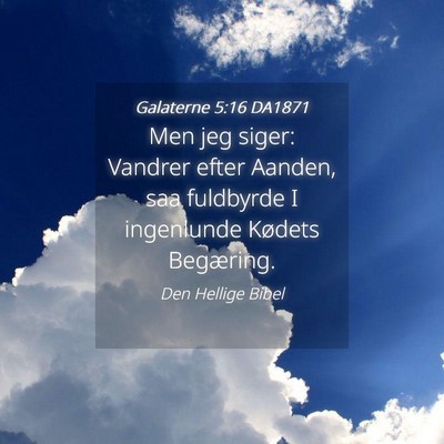 Picture 04 - Galaterne 5:16 DA1871 - Men jeg siger: Vandrer efter Aanden, saa - Bible Verse Picture