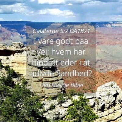 Picture 04 - Galaterne 5:7 DA1871 - I vare godt paa Vej; hvem har hindret eder i at - Bible Verse Picture