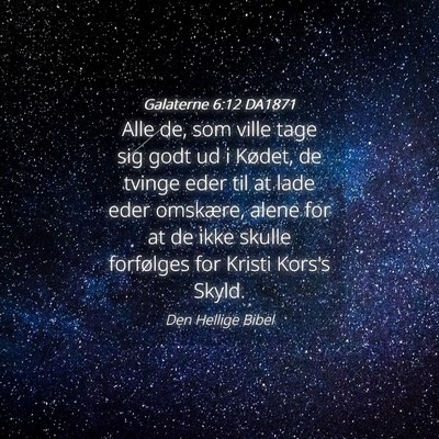 Picture 04 - Galaterne 6:12 DA1871 - Alle de, som ville tage sig godt ud i Kødet, de - Bible Verse Picture