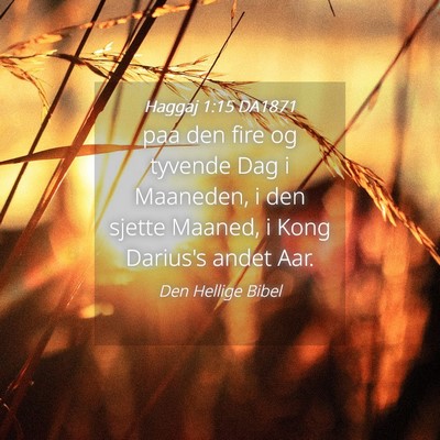 Picture 04 - Haggaj 1:15 DA1871 - paa den fire og tyvende Dag i Maaneden, i den - Bible Verse Picture