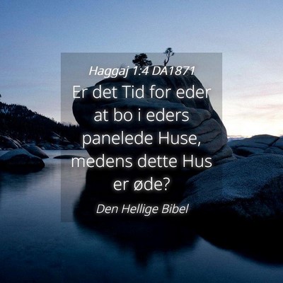 Picture 04 - Haggaj 1:4 DA1871 - Er det Tid for eder at bo i eders panelede Huse, - Bible Verse Picture