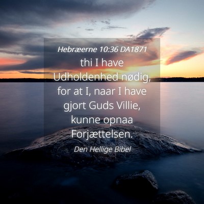 Picture 04 - Hebræerne 10:36 DA1871 - thi I have Udholdenhed nødig, for at I, naar I - Bible Verse Picture