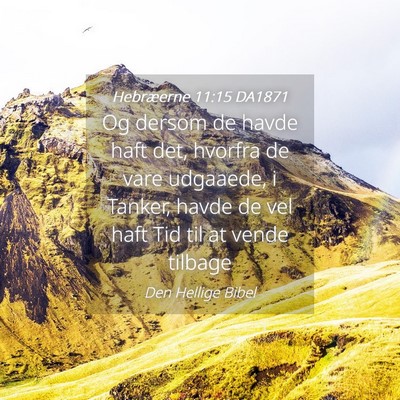 Picture 04 - Hebræerne 11:15 DA1871 - Og dersom de havde haft det, hvorfra de vare - Bible Verse Picture