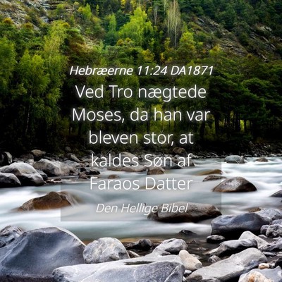 Picture 04 - Hebræerne 11:24 DA1871 - Ved Tro nægtede Moses, da han var bleven stor, - Bible Verse Picture