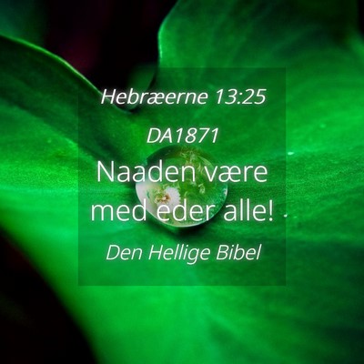 Picture 04 - Hebræerne 13:25 DA1871 - Naaden være med eder - Bible Verse Picture