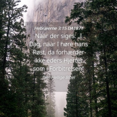 Picture 04 - Hebræerne 3:15 DA1871 - Naar der siges: „I Dag, naar I høre hans - Bible Verse Picture