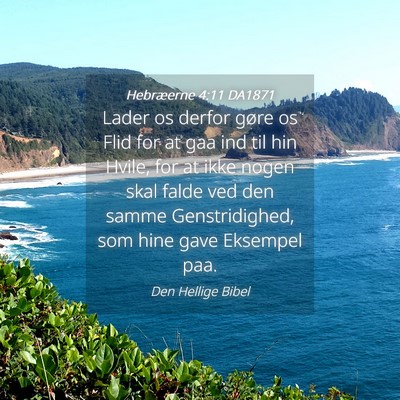 Picture 04 - Hebræerne 4:11 DA1871 - Lader os derfor gøre os Flid for at gaa ind til - Bible Verse Picture