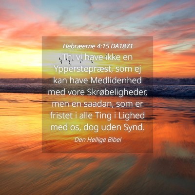 Picture 04 - Hebræerne 4:15 DA1871 - Thi vi have ikke en Ypperstepræst, som ej kan - Bible Verse Picture