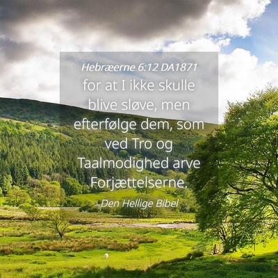 Picture 04 - Hebræerne 6:12 DA1871 - for at I ikke skulle blive sløve, men - Bible Verse Picture
