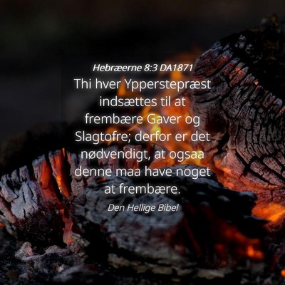 Picture 04 - Hebræerne 8:3 DA1871 - Thi hver Ypperstepræst indsættes til at - Bible Verse Picture