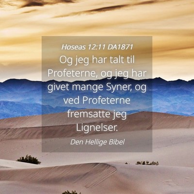 Picture 04 - Hoseas 12:11 DA1871 - Og jeg har talt til Profeterne, og jeg har givet - Bible Verse Picture