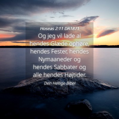 Picture 04 - Hoseas 2:11 DA1871 - Og jeg vil lade al hendes Glæde ophøre, hendes - Bible Verse Picture