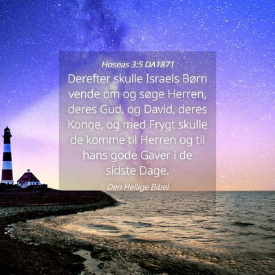 Picture 04 - Hoseas 3:5 DA1871 - Derefter skulle Israels Børn vende om og søge - Bible Verse Picture