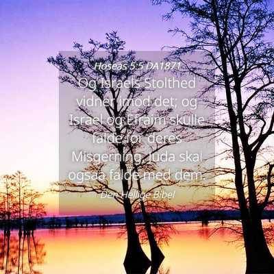 Picture 04 - Hoseas 5:5 DA1871 - Og Israels Stolthed vidner imod det; og Israel og - Bible Verse Picture
